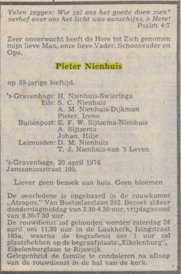pieter nienhuis in 1976.